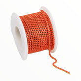 1 Yard SS6 Orange Acrylic Gold Metal Chain Banding